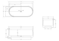 Прозрачная ванна ABBER Kristall AT9708Opal коричневая схема 2