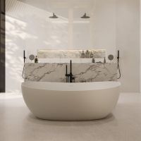 Ванна из искусственного камня ABBER Stein AS9615-1.6 белая матовая схема 1 Ванна из искусственного камня ABBER Stein AS9615-1.6 белая матовая схема 1