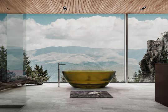 Прозрачная ванна ABBER Kristall AT9702Vesuvian оливковая схема 3