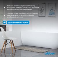 Акриловая ванна ABBER AB9315 L белая схема 7