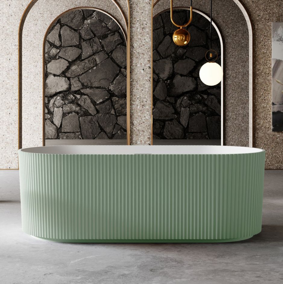 Изображение Ванна из искусственного камня ABBER Stein AS9601MCG зеленая матовая