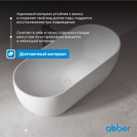 Акриловая ванна ABBER AB9241MW белая матовая схема 7