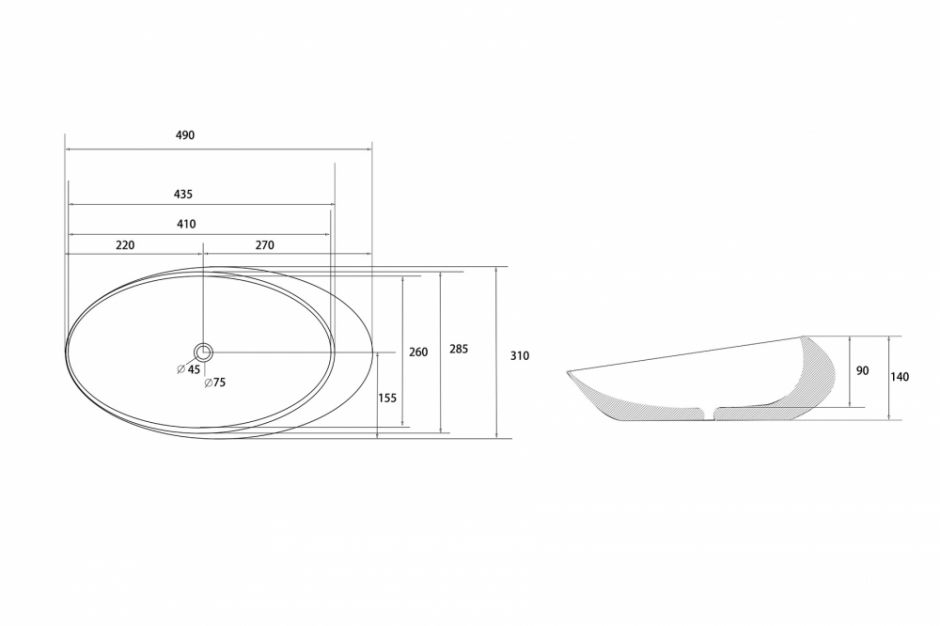 Раковина накладная ABBER Bequem AC2107MW белая матовая ФОТО