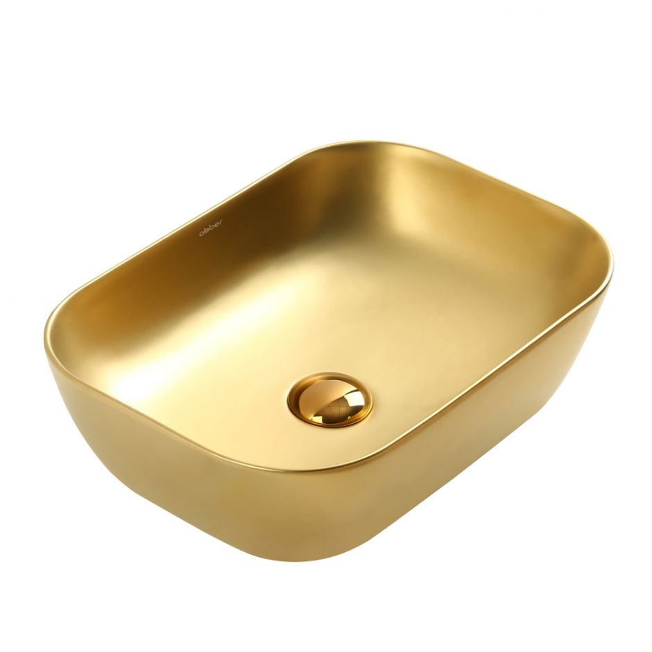Раковина накладная ABBER Rechteck AC2200MMG золото матовое