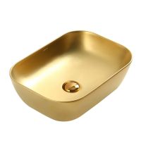 Раковина накладная ABBER Rechteck AC2200MMG золото матовое схема 1