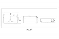 Раковина накладная ABBER Rechteck AC2204MW белая матовая схема 2
