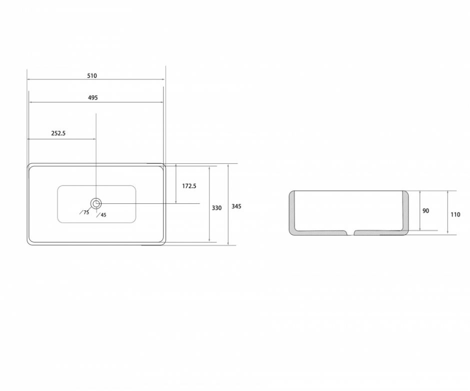 Раковина накладная ABBER Rechteck AC2207MW белая матовая ФОТО
