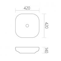 Раковина накладная ABBER Rechteck AC2217 белая схема 2