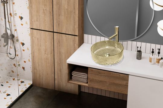 Раковина накладная стеклянная ABBER Glas AK2301GG золото схема 3 Раковина накладная стеклянная ABBER Glas AK2301GG золото схема 3