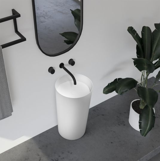 Раковина отдельностоящая ABBER Stein AS2506-H белая матовая схема 3