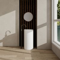 Раковина отдельностоящая ABBER Stein AS2516-H белая матовая схема 1