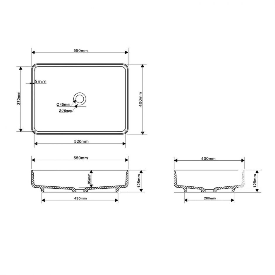 Раковина накладная ABBER Stein AS2629 белая матовая ФОТО