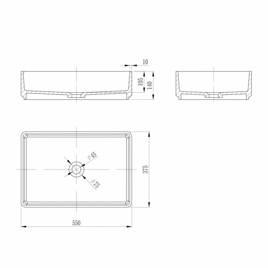 Раковина накладная ABBER Stein AS2634 белая матовая ФОТО