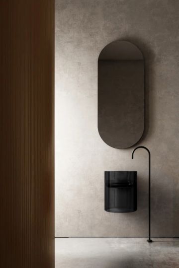 Раковина подвесная прозрачная ABBER Kristall AT2704Onyx черная схема 3