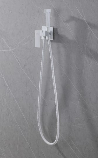 Смеситель ABBER Daheim AF8226W с гигиеническим душем,белый матовый схема 4