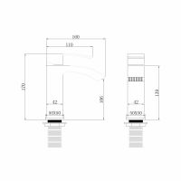 Смеситель ABBER Wasserfall AF8610NG для раковины, никель схема 2