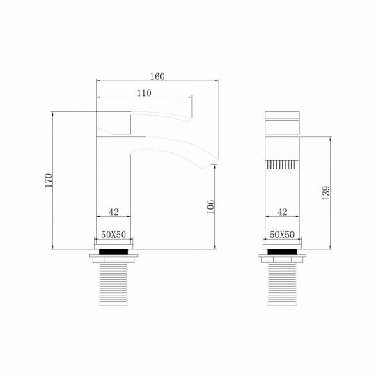 Смеситель ABBER Wasserfall AF8610NG для раковины, никель схема 2