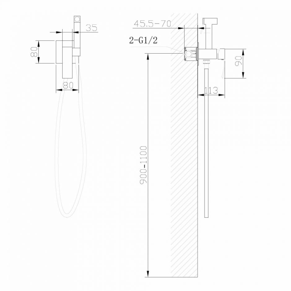Смеситель ABBER Wasserfall AF8625NG с гигиеническим душем, никель ФОТО