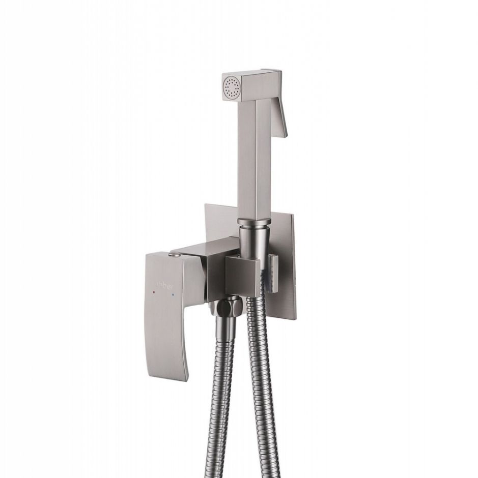 Изображение Смеситель ABBER Wasserfall AF8625SP с гигиеническим душем, сатин