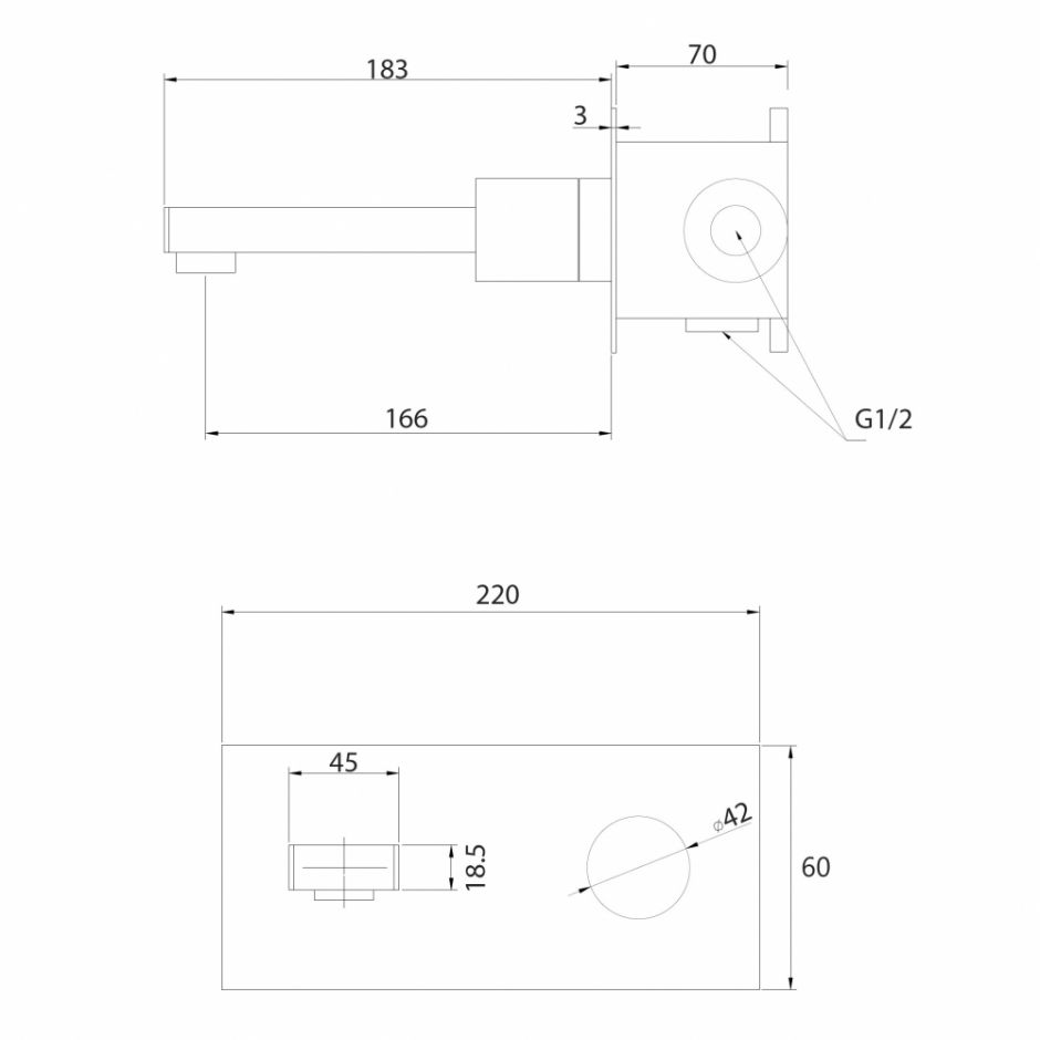 Смеситель ABBER Rund AF8712SP для раковины скрытого монтажа, сатин ФОТО