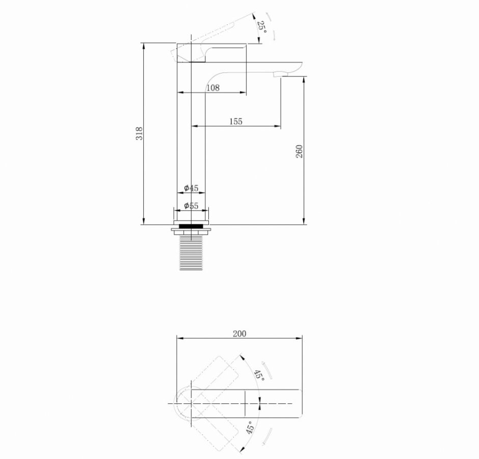 Смеситель ABBER Weiss Insel AF8011FW для раковины, белый матовый ФОТО