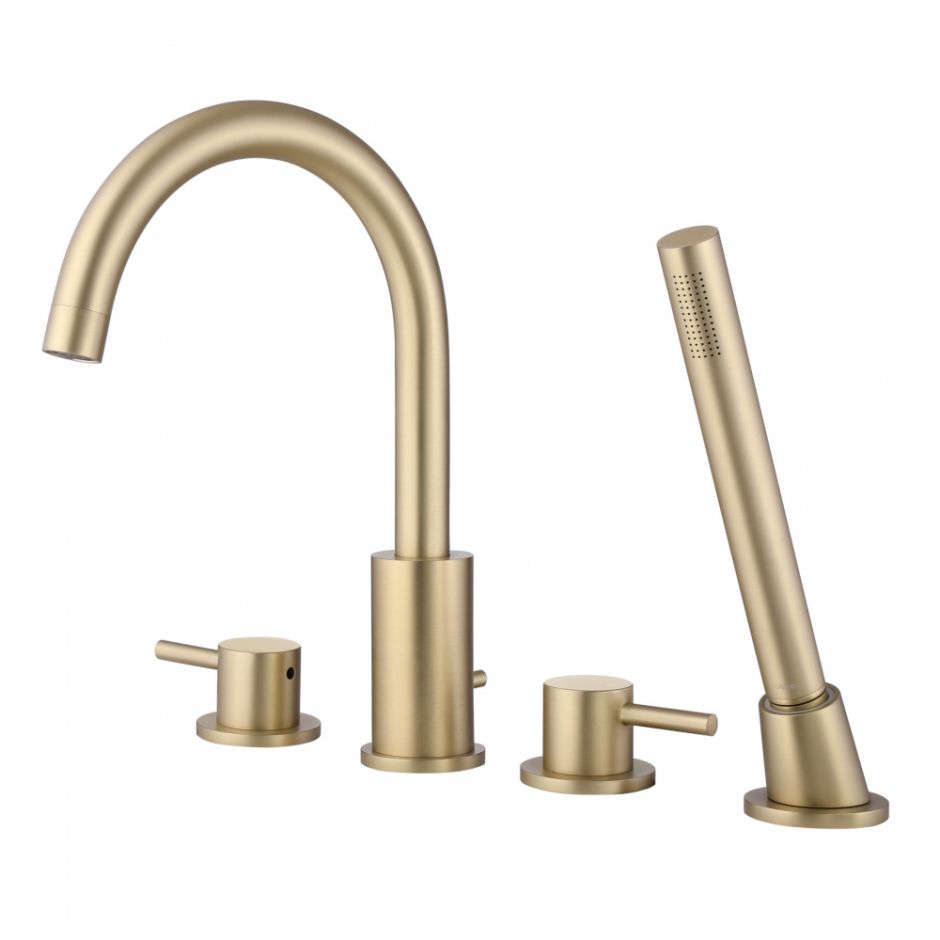 Изображение Смеситель ABBER Wasser Kreis AF8113G на борт ванны, золото матовое