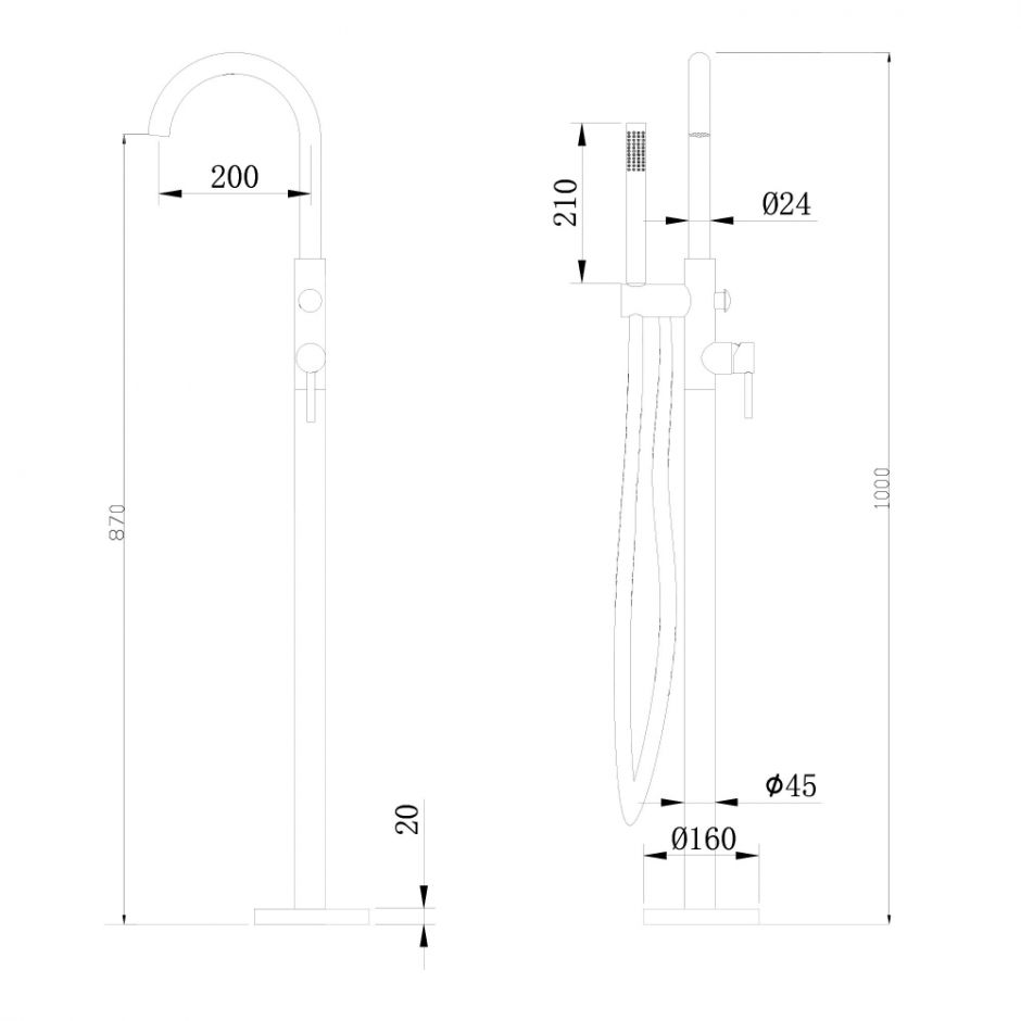 Смеситель ABBER Wasser Kreis AF8115G напольный для ванны, золото матовое ФОТО
