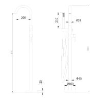Смеситель ABBER Wasser Kreis AF8115G напольный для ванны, золото матовое схема 2