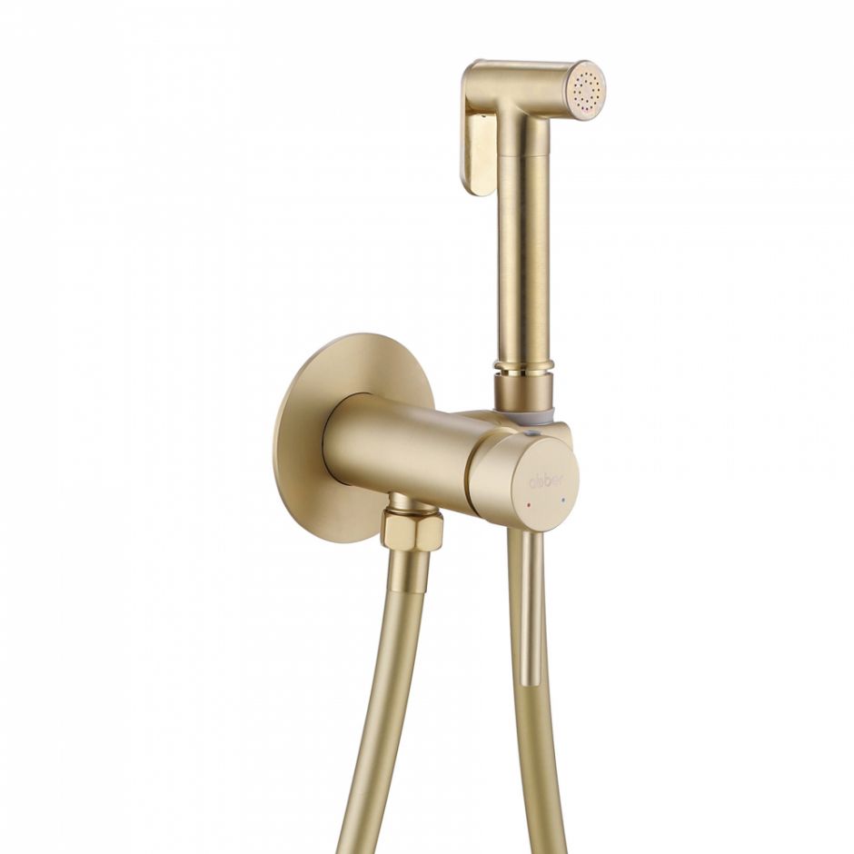 Изображение Смеситель ABBER Wasser Kreis AF8125G с гигиеническим душем, золото матовое