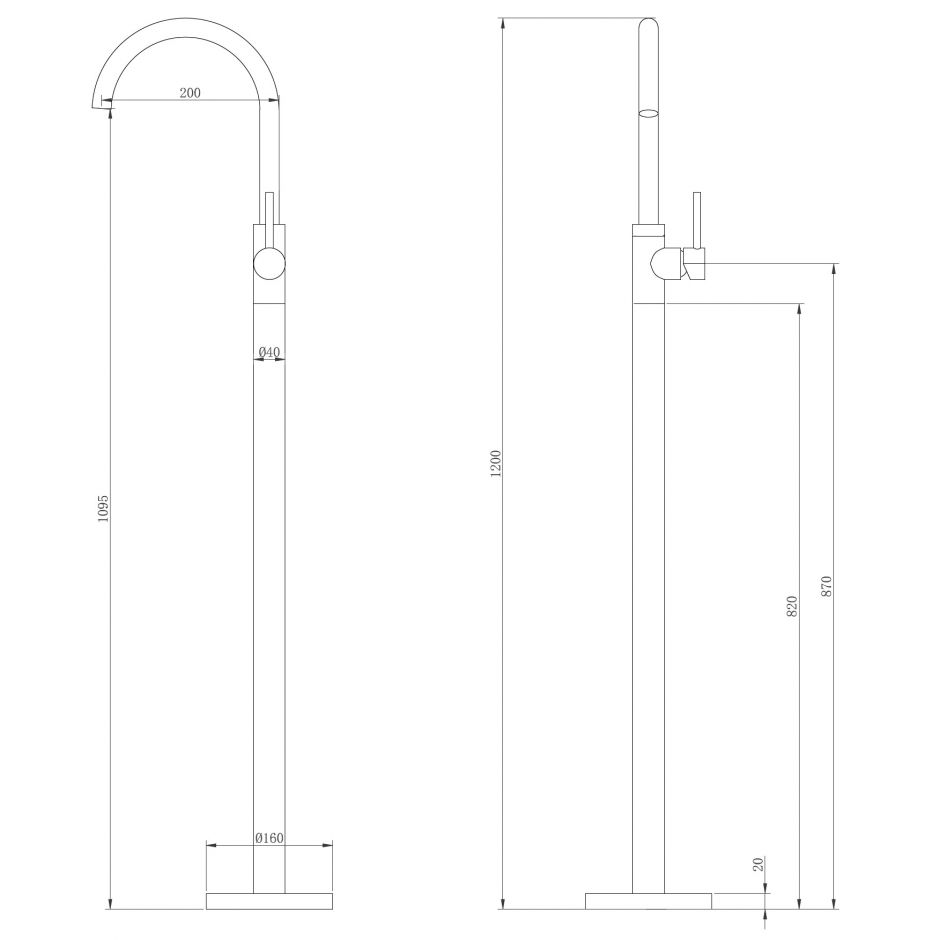 Смеситель ABBER Wasser Kreis AF8141G напольный для раковины, золото матовое ФОТО