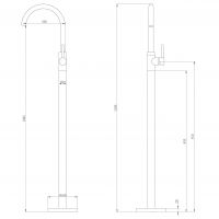 Смеситель ABBER Wasser Kreis AF8141G напольный для раковины, золото матовое схема 2