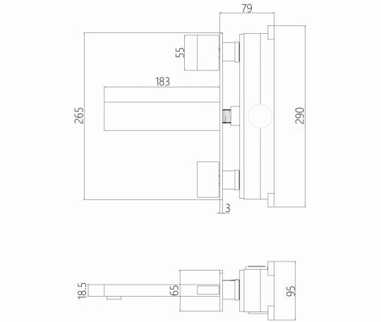 Смеситель ABBER Daheim AF82122NG для раковины скрытого монтажа, никель схема 2 Смеситель ABBER Daheim AF82122NG для раковины скрытого монтажа, никель схема 2