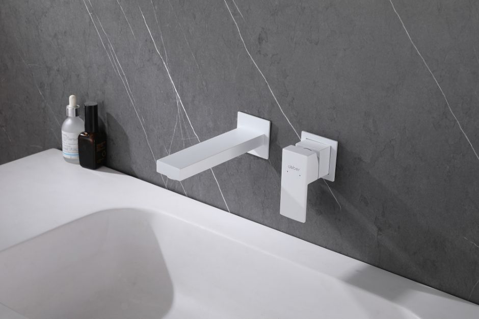 Смеситель ABBER Daheim AF8212W для раковины скрытого монтажа, белый матовый ФОТО