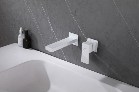 Смеситель ABBER Daheim AF8212W для раковины скрытого монтажа, белый матовый схема 3 Смеситель ABBER Daheim AF8212W для раковины скрытого монтажа, белый матовый схема 3