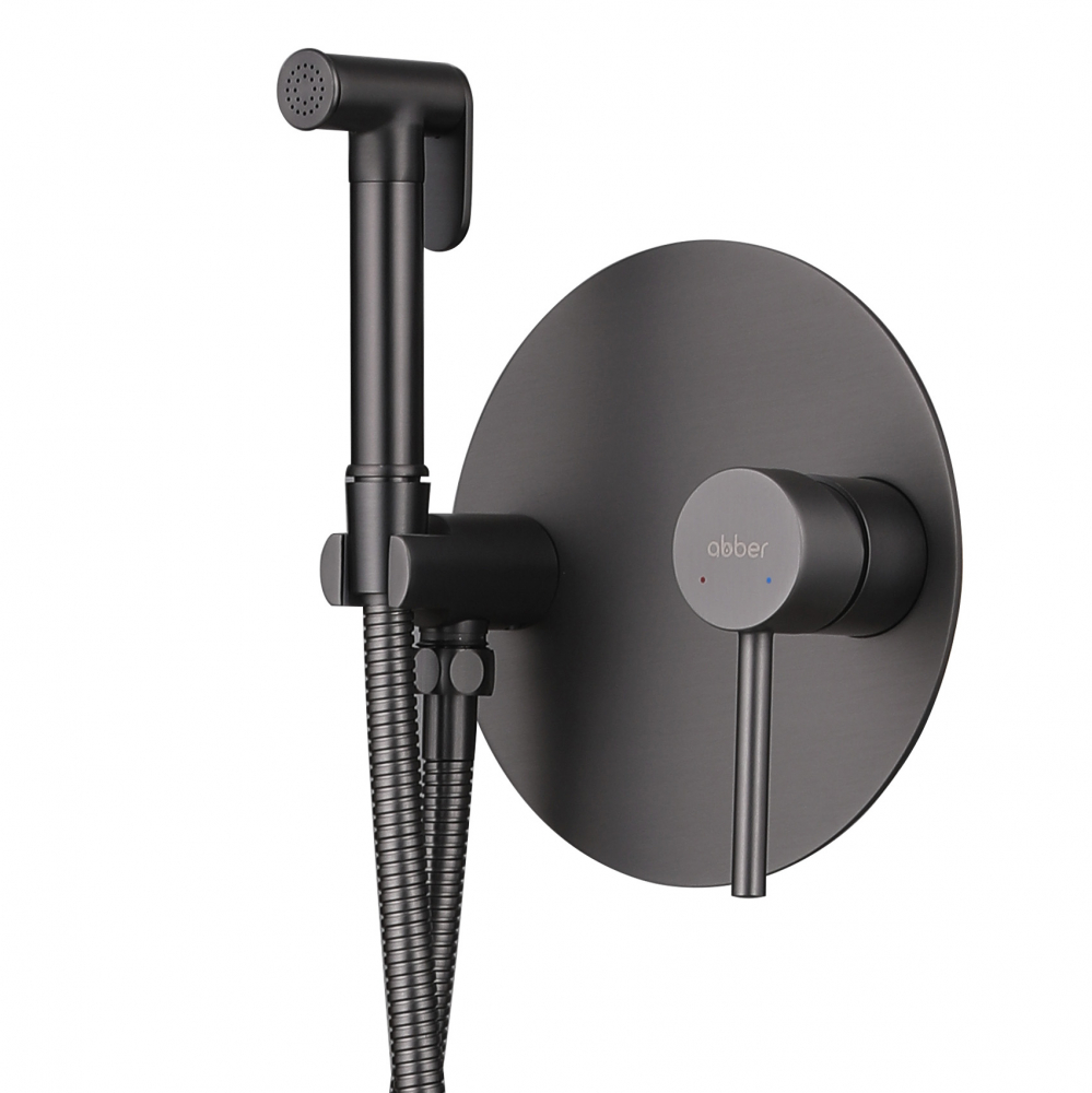 Смеситель ABBER Emotion AF8826NG с гигиеническим душем, никель цена от 22 100 ₽ Фото Смеситель ABBER Emotion AF8826NG с гигиеническим душем, никель