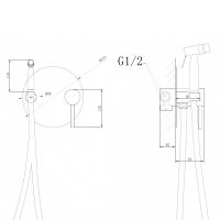 Смеситель ABBER Emotion AF8826NG с гигиеническим душем, никель схема 2 Смеситель ABBER Emotion AF8826NG с гигиеническим душем, никель схема 2
