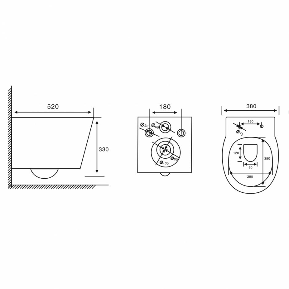 Унитаз ABBER Bequem AC1127 подвесной белый, безободковый, смыв торнадо и струйный смыв ФОТО