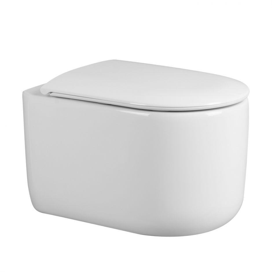 Изображение Унитаз ABBER Bequem AC1129 подвесной белый, безободковый, смыв торнадо