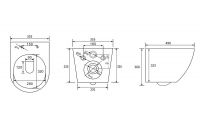 Комплект подвесной унитаз ABBER Bequem AC1100T белый с инсталляцией AC0105 и кнопкой AC0120RG золото розовое схема 2