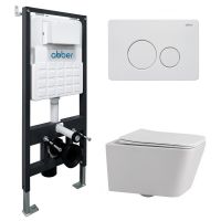 Комплект подвесной унитаз ABBER Rechteck AC1201 белый с инсталляцией AC0105 и кнопкой AC0121MW белая матовая схема 1 Комплект подвесной унитаз ABBER Rechteck AC1201 белый с инсталляцией AC0105 и кнопкой AC0121MW белая матовая схема 1