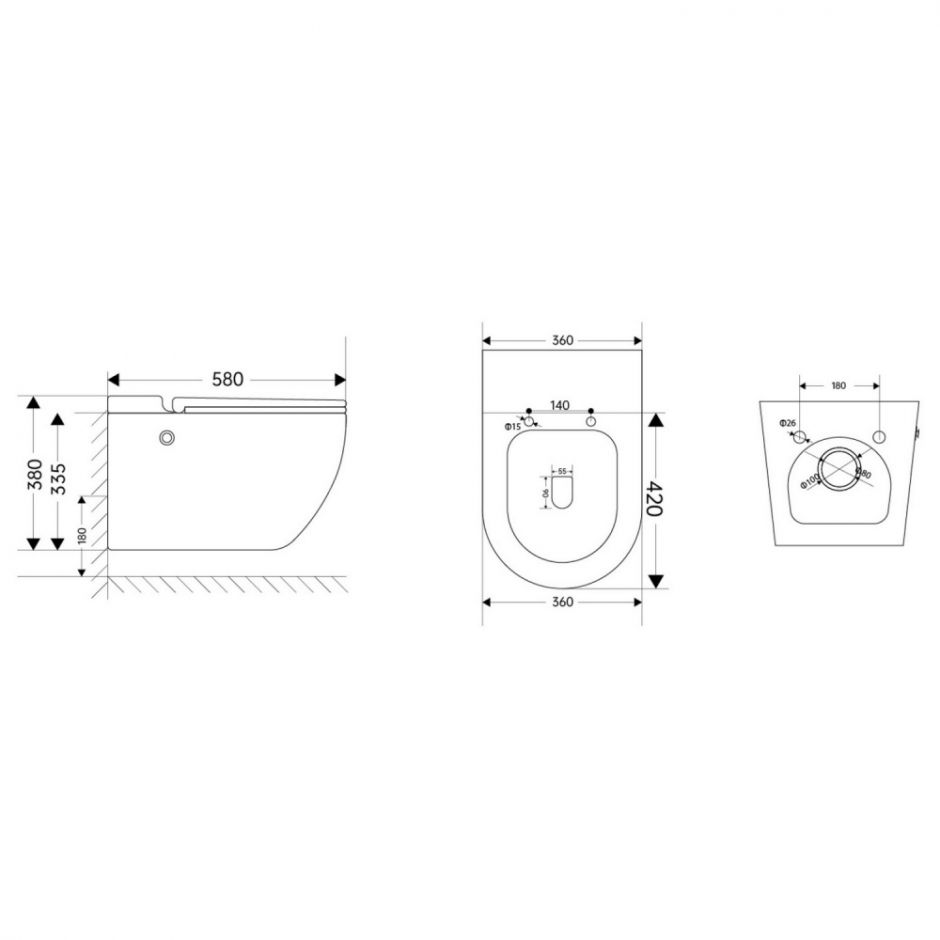 Комплект ABBER подвесной унитаз Bequem AC1108PMB белый с импульсным смывом с инсталляцией AC0101P ФОТО
