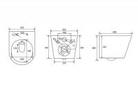 Унитаз ABBER Bequem AC1102TMB подвесной черный матовый, безободковый, смыв торнадо схема 2