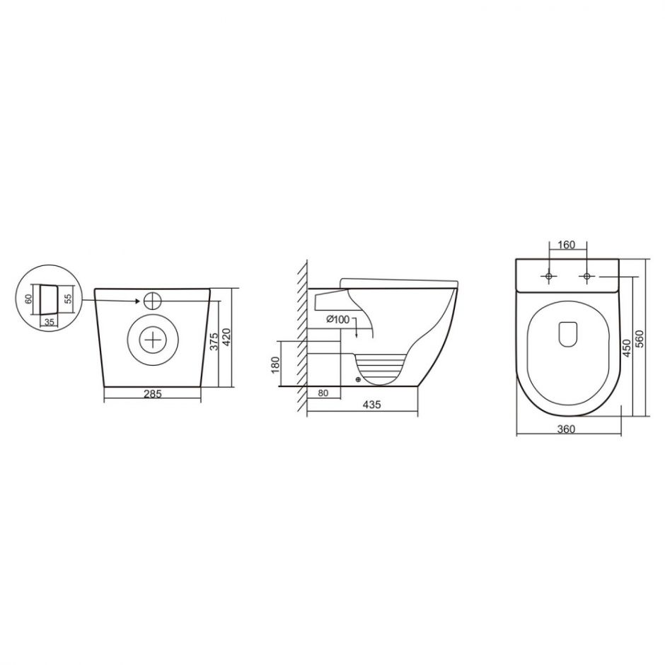 Унитаз ABBER Bequem AC1111TMW приставной белый матовый, безободковый, смыв торнадо ФОТО