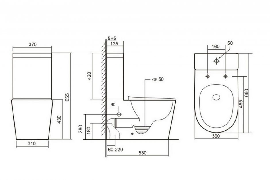 Унитаз ABBER Bequem AC1112T компакт белый, безободковый, смыв торнадо ФОТО