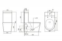 Унитаз ABBER Bequem AC1112T компакт белый, безободковый, смыв торнадо схема 2