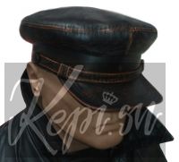 Фуражка кожаная "ЧК СССР" рыже-коричневая кепи НКВД ВЧК