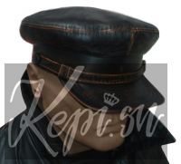 Фуражка кожаная "ЧК СССР" рыже-коричневая кепи НКВД ВЧК