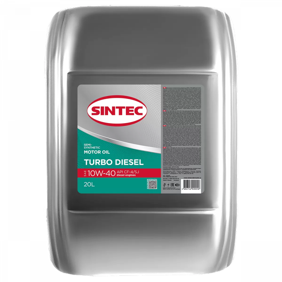 Sintec Turbo Diesel 10W-40 CF-4/SJ, 20л