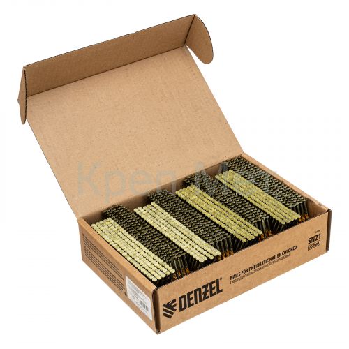 Гвозди для пнев. нейлера (крашен.) длина - 75 мм, диам. - 3,05 мм, 2000 шт. Denzel