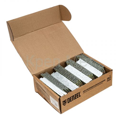 Гвозди для пнев. нейлера (оцинк.) длина - 90 мм, диам. - 3,05 мм, 2000 шт. Denzel